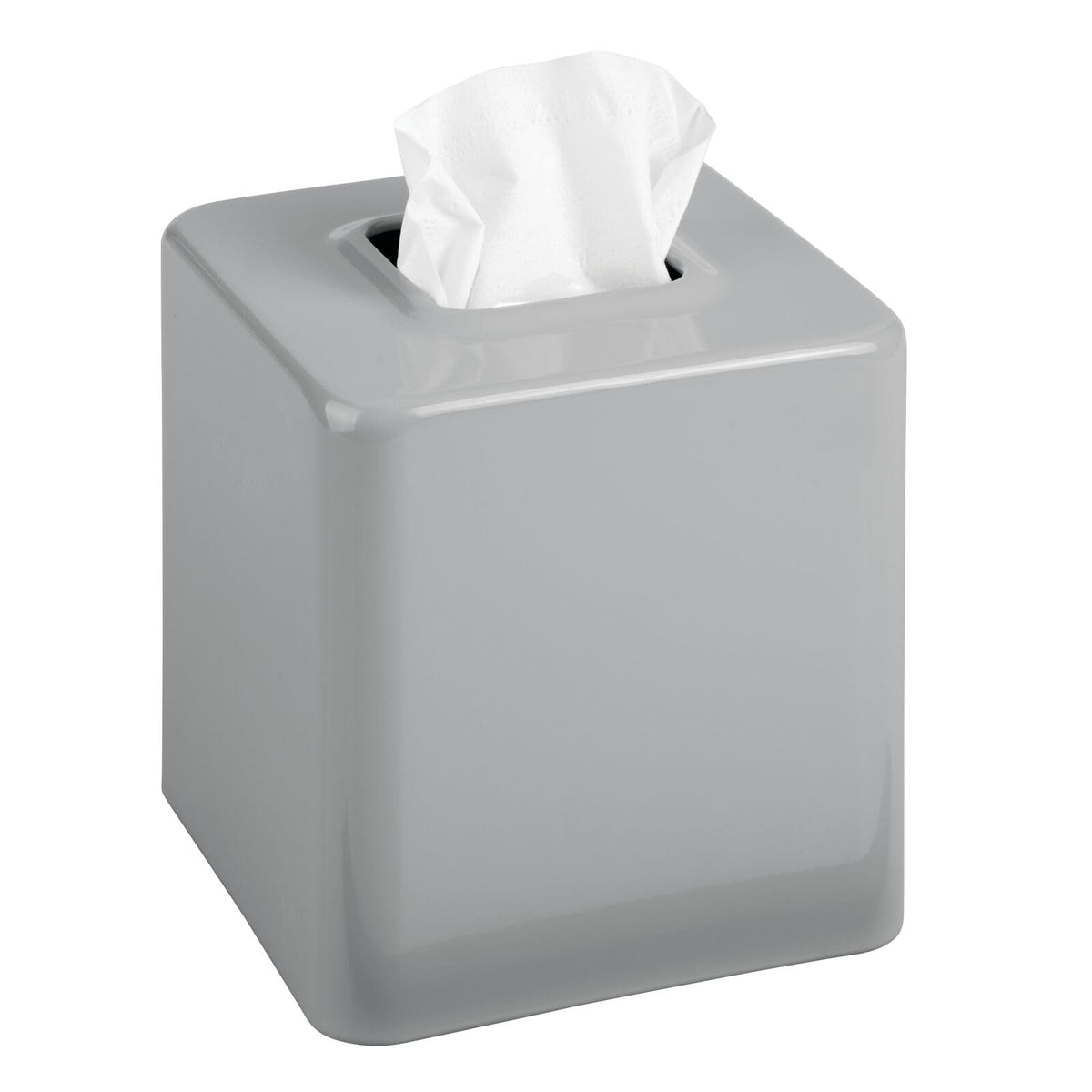 mDesign Tissue Box — Decorative Tissue Box Holder for Bedrooms, Bathrooms and More — Square Tissue Box Cover for Facial and Cosmetic Tissues — Black