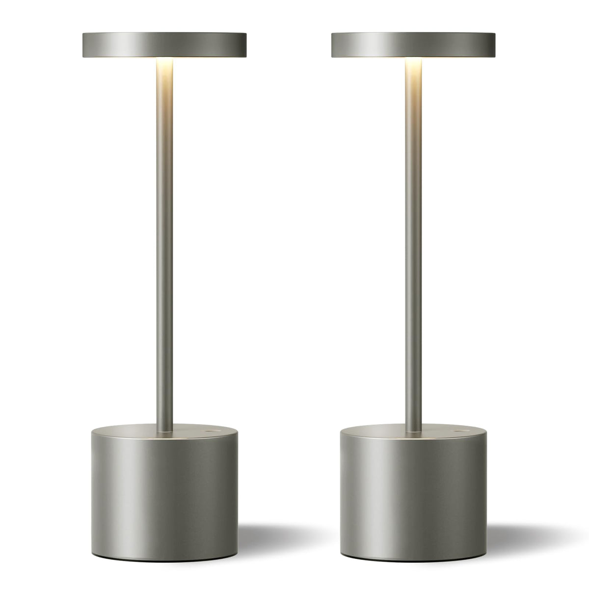 Cordless Rechargeable Table Lamp, 4000mAh Battery Operated, Black, 2 Pack