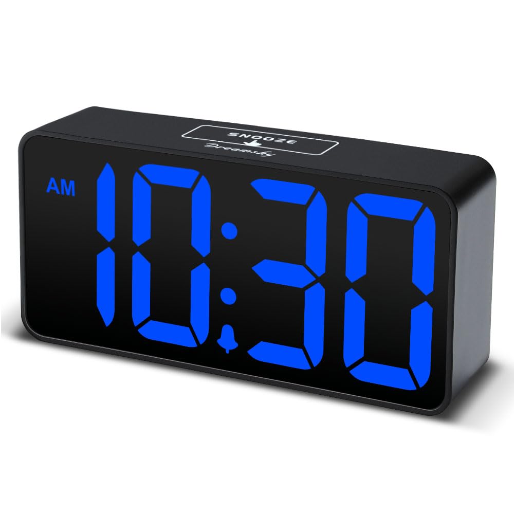 DreamSky Small Digital Alarm Clock for Bedroom, Large Big Numbers Display