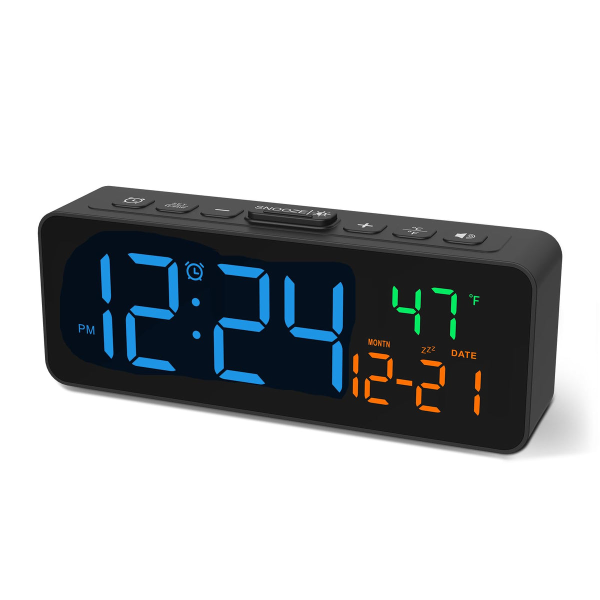Netzu 3-in-1 Digital Clocks for Living Room, Small & Compact Alarm Clock