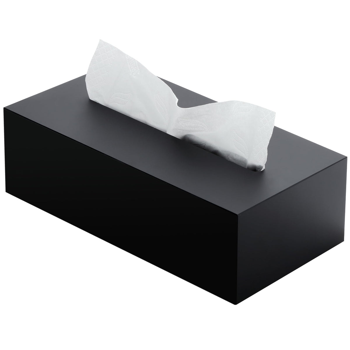 SANRUI Clear Acrylic Facial Tissue Box Cover Holder with 8mm Top Lid Rectangle Napkin Dispenser Organizer for Bathroom, Kitchen and Office Desk