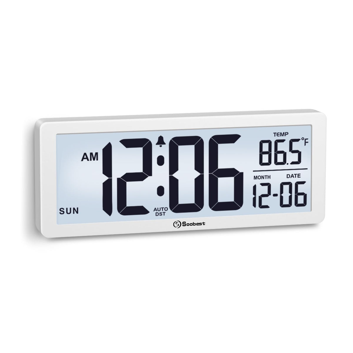 Soobest 8.5 Inch Digital Wall Clock Battery Operated, Compact Display