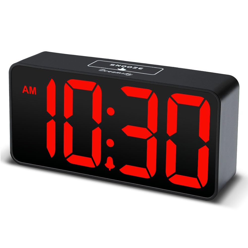 DreamSky Small Digital Alarm Clock for Bedroom, Large Big Numbers Display