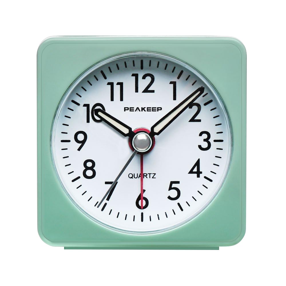 Peakeep Ultra Small, Battery Travel Alarm Clock with Snooze and Light
