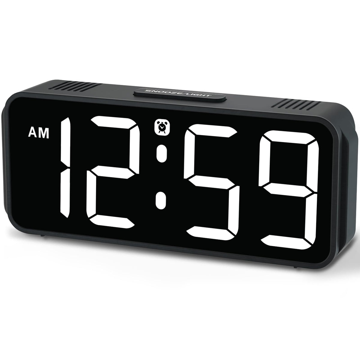 Peakeep Small Digital Alarm Clock for Bedroom, Large Number, Battery Backup