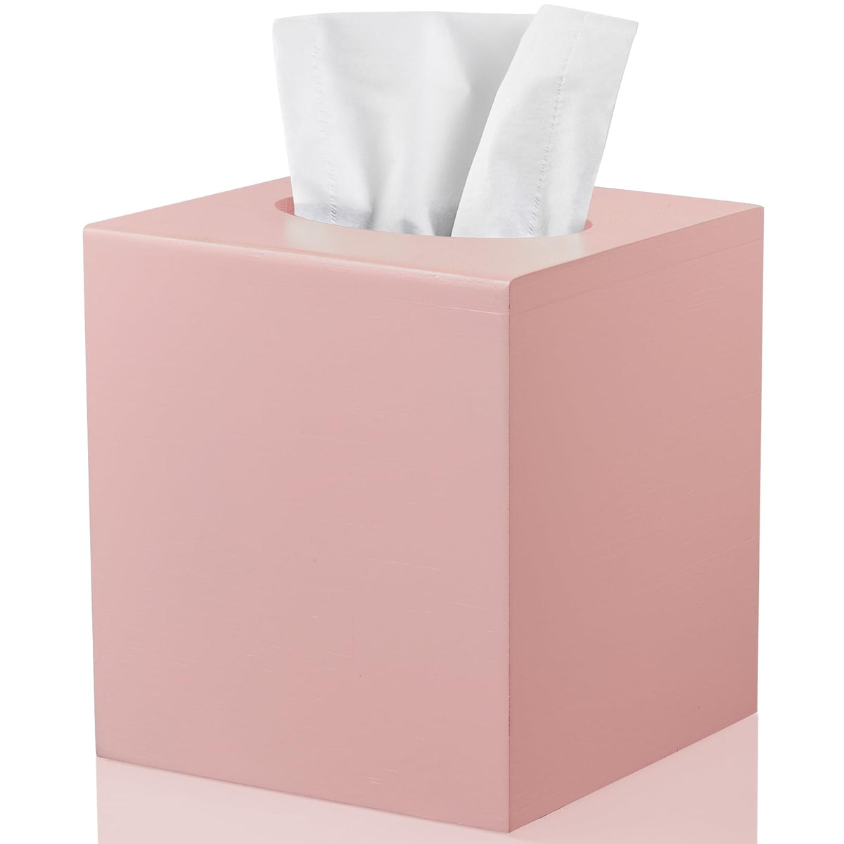 ALELION Tissue Box Cover Square - Acacia Wood Tissue Box Holder for Tabletop Night Stands Bathroom Office - Decorative Facial Cube Tissue Box Cover for Modern Farmhouse Decor