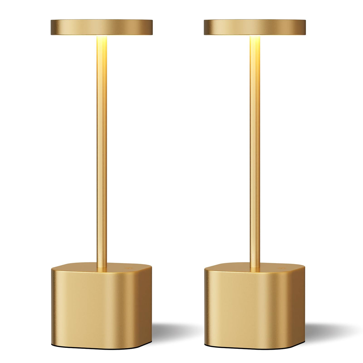 Cordless Rechargeable Table Lamp, 4000mAh Battery Operated, Black, 2 Pack