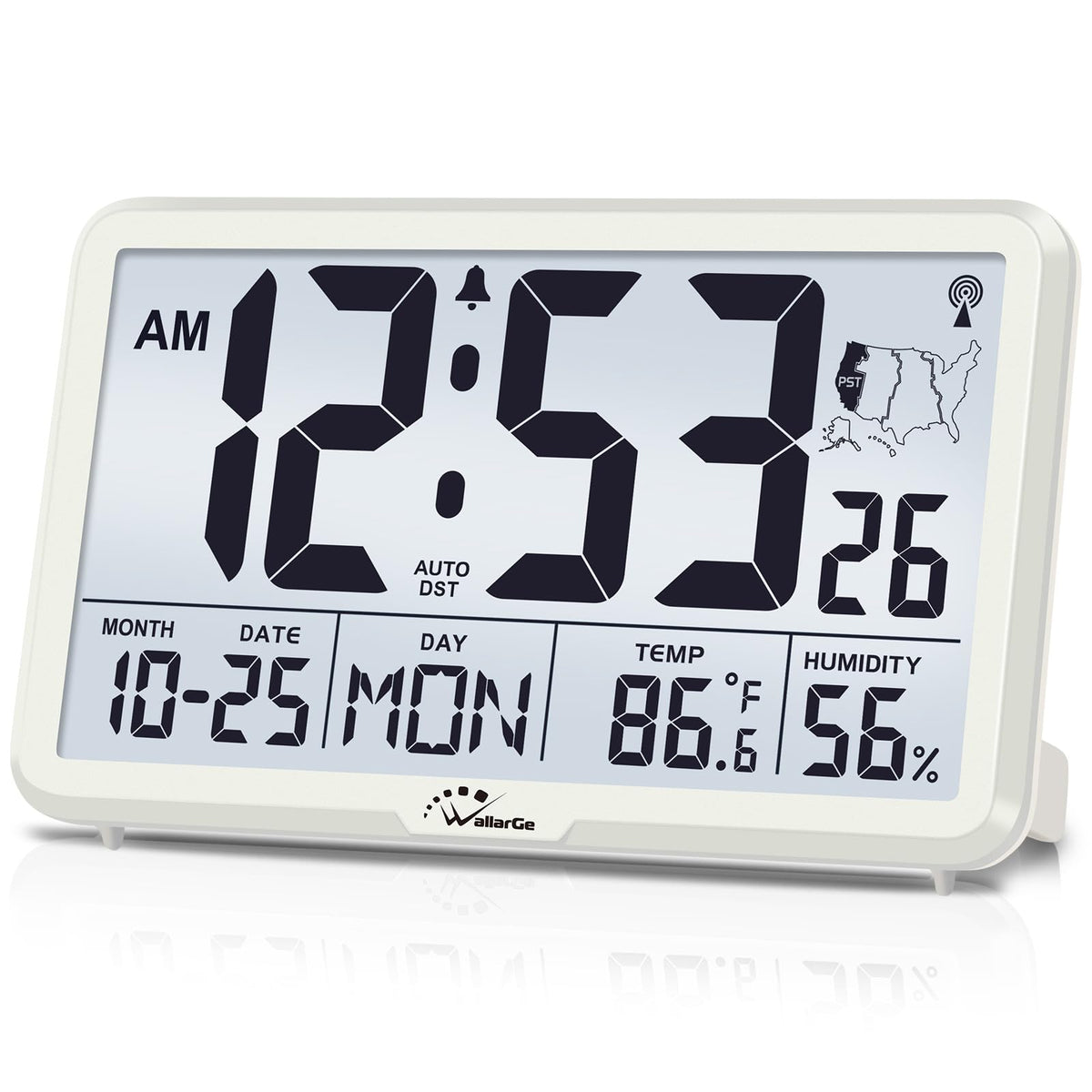 WallarGe Atomic Wall Clock with Backlight, Battery Operated