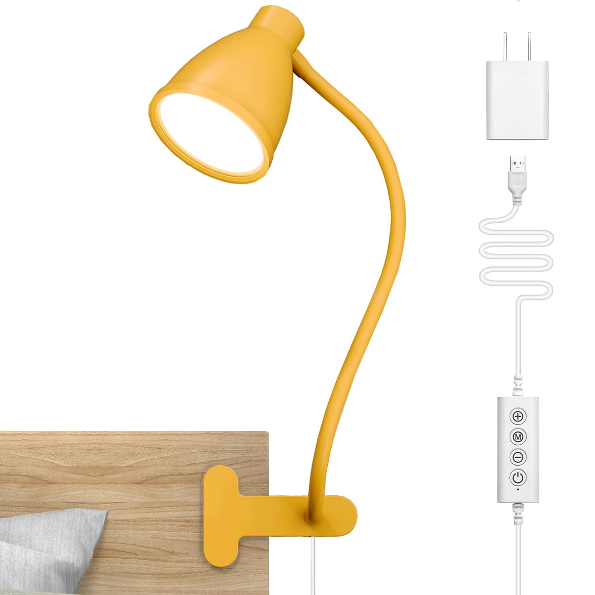 BOHON Desk Lamp 5 Color Modes 10 Brightness Dimmer Reading Light Black