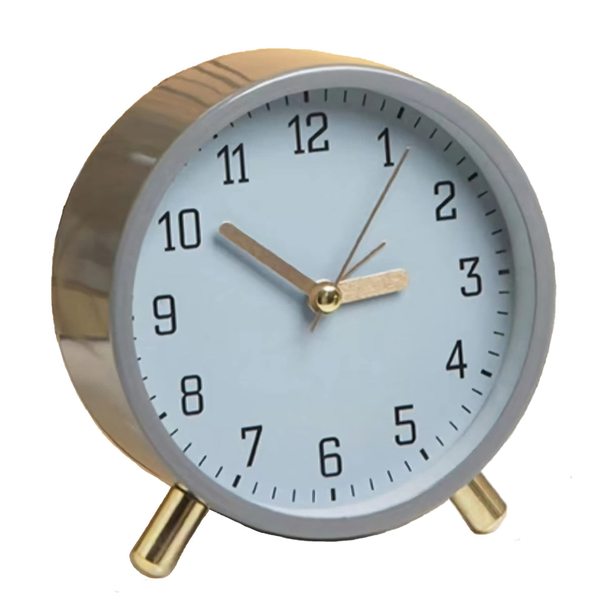 SHISEDECO Small Analog Alarm Clock, Battery Operated Desk Clock, White