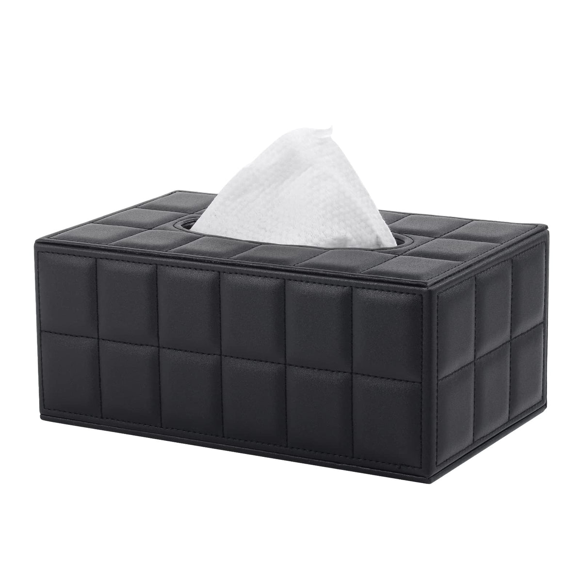 Tissue Box Cover Square,Modern Leather Tissue Box Holder for Napkin Facial Paper Organizer Bottom with Magnet Reinforcement for Home/Hotel/Restaurant/Office/car/Living Room(Retro)