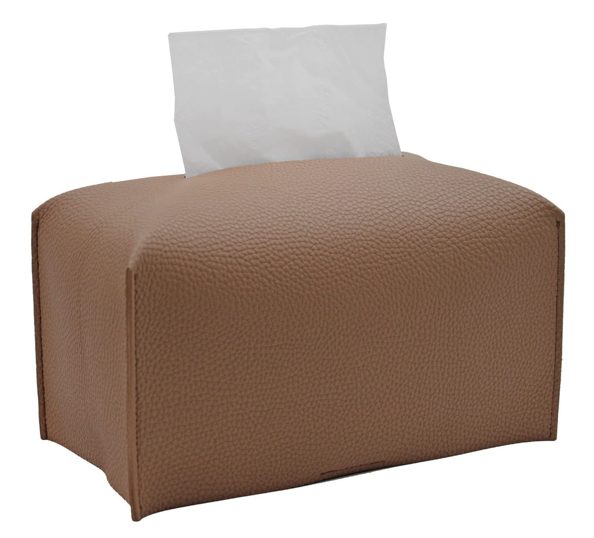 Livelab Tissue Box Cover, Modern Decorative PU Leather Rectangular Tissue Box Case Organizer Holder for Vanity Countertop, Night Stands, Livingroom, Office Desk & Car 9.5X5X5'' | Off White