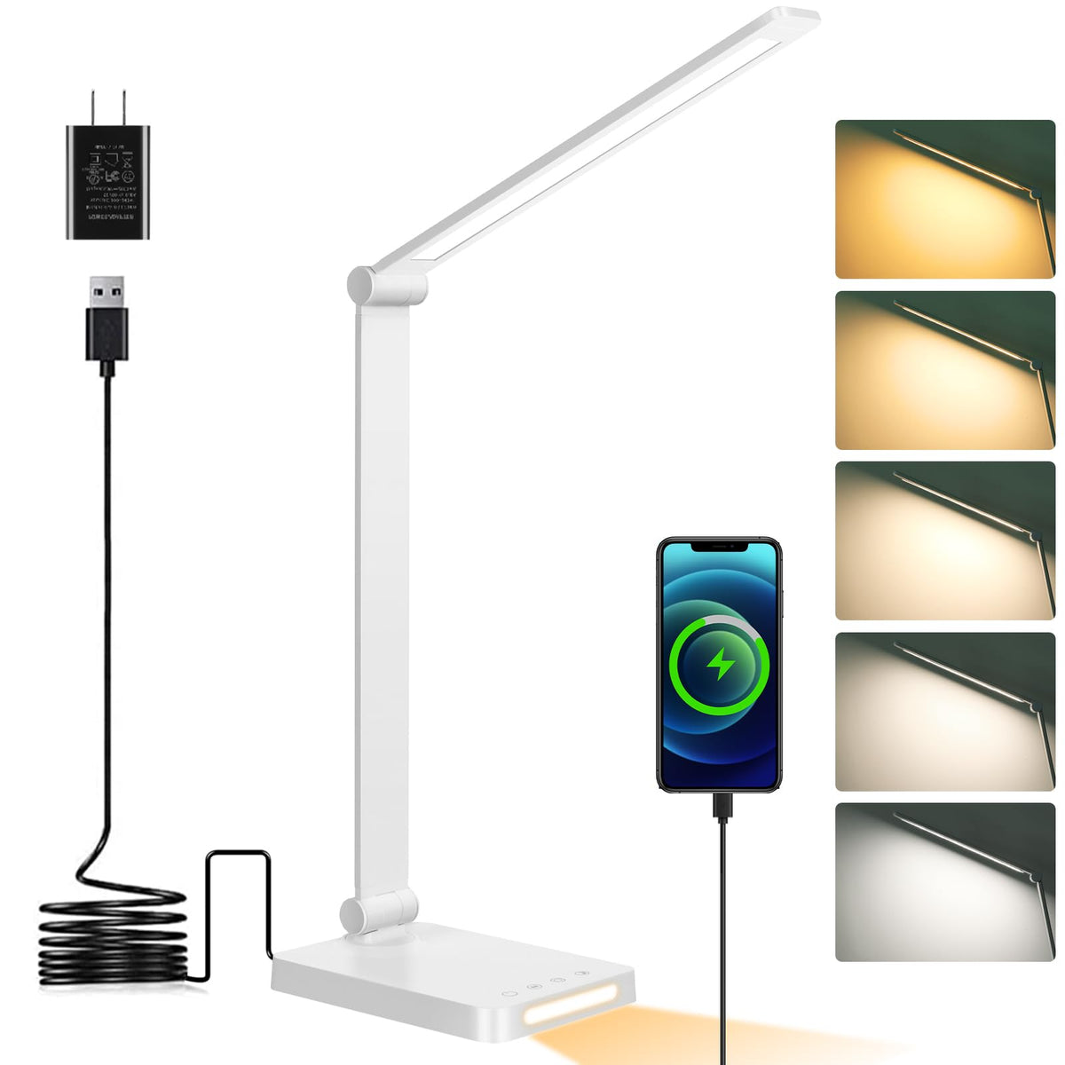 LED Desk Lamp with USB Ports,Touch Desk Lamps for Home Office with 5 Modes