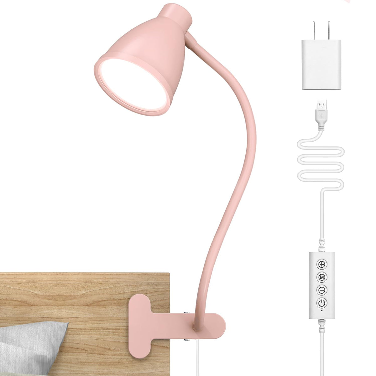 BOHON Desk Lamp 5 Color Modes 10 Brightness Dimmer Reading Light Black
