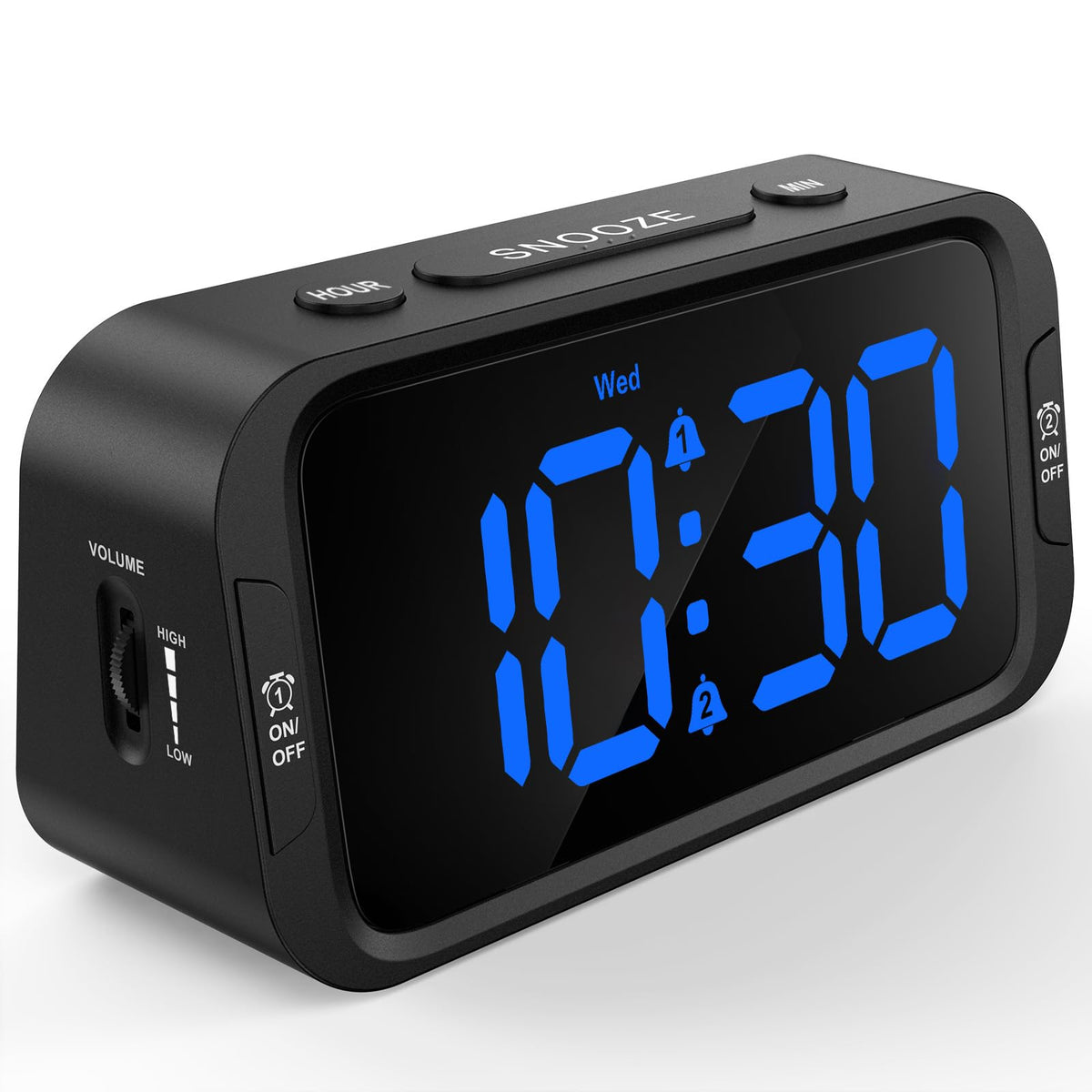 Odokee Digital Dual Alarm Clock for Bedroom with 0-100% Dimmable Display