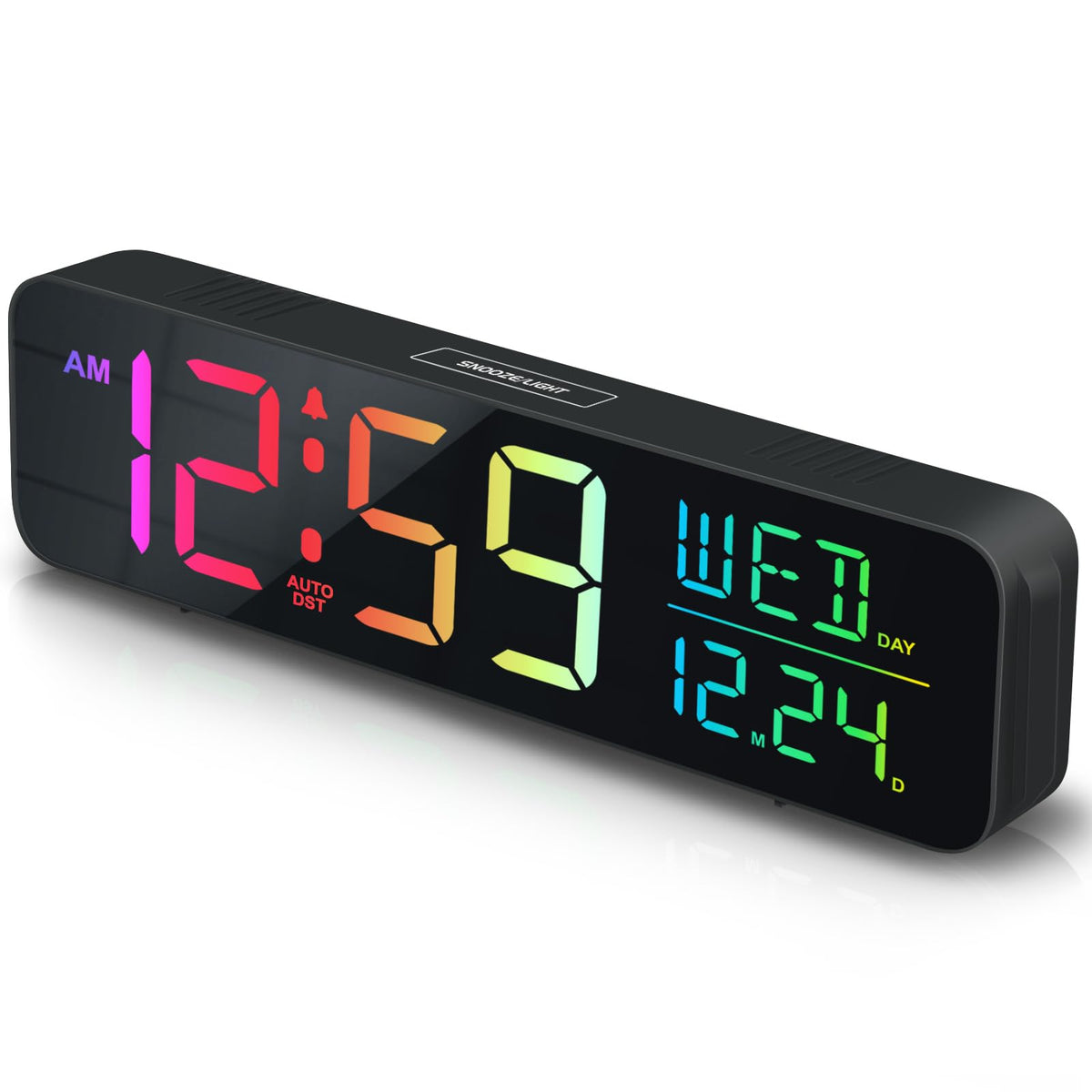 Peakeep Large Display Digital Alarm Clock for Bedroom with Date Day of Week