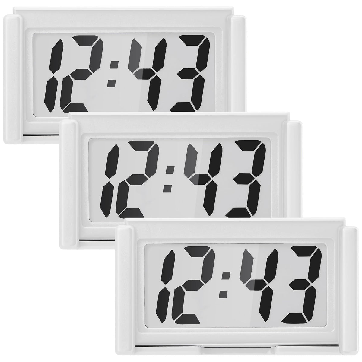 Frienda 3 Pieces Mini Small Digital Clock Stick On,Black