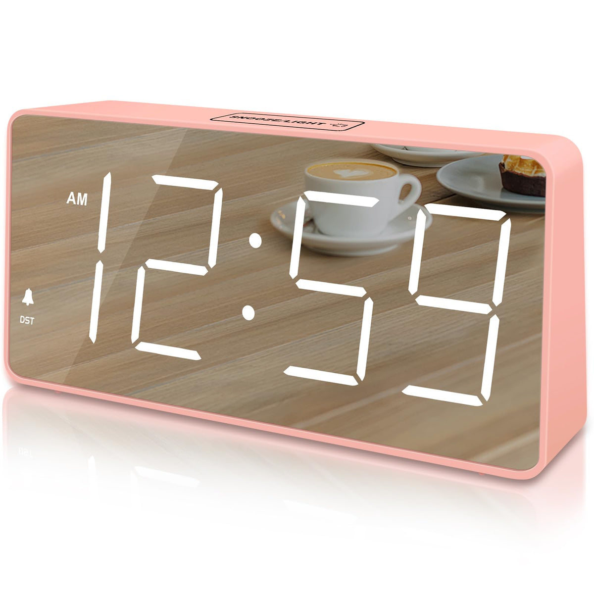 Peakeep Digital Alarm Clock for Bedroom Bedside, Large Display, USB Charger