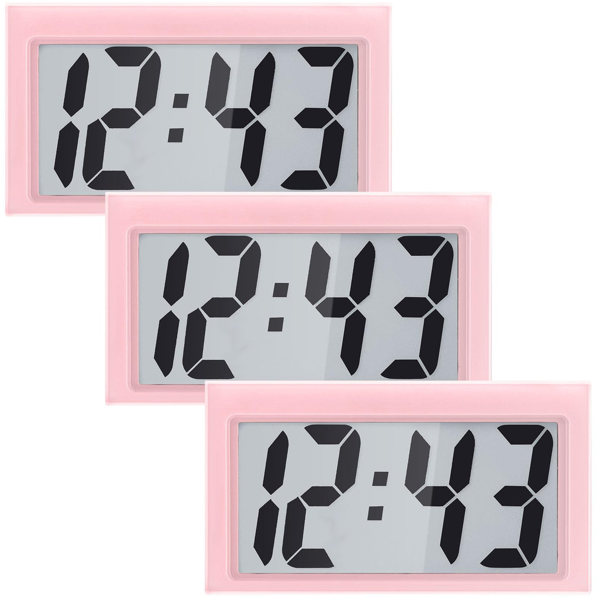 Frienda 3 Pieces Mini Small Digital Clock Stick On,Black