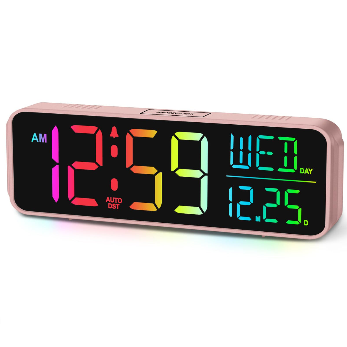Peakeep Small Digital Alarm Clock for Bedroom, Large Number, Battery Backup