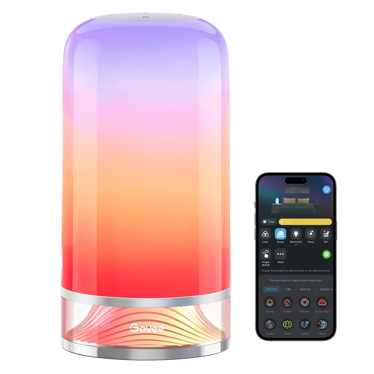 Govee RGBIC Smart Table Lamp 2, Touch Bedside Small Table Lamp (Corded)