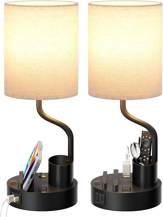 Fenmzee Bedside Lamps for Bedroom Set of 2 - Table Desk Lamp for Nightstand