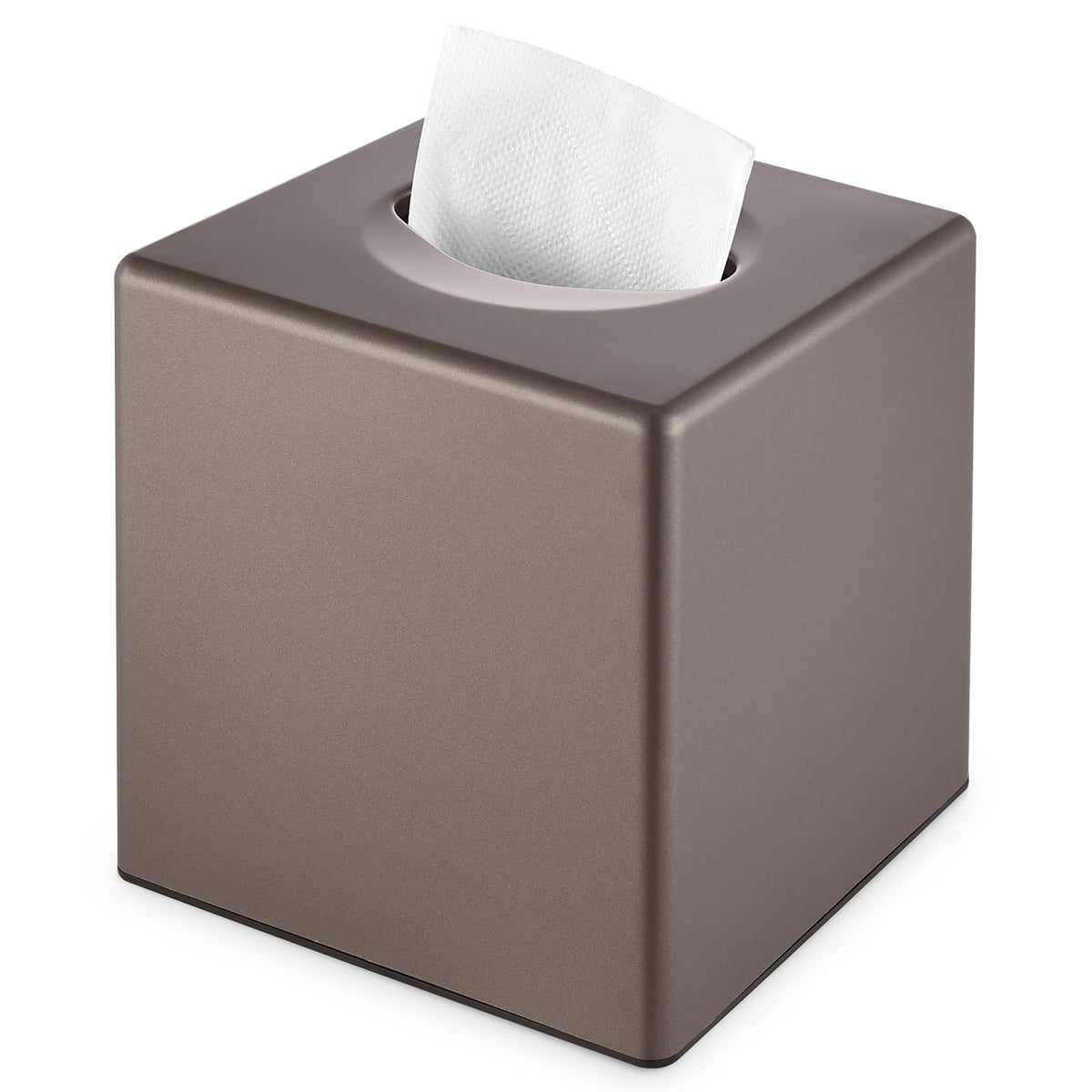 Y-in Hand Tissue Box Cover, Modern Decorative Square Facial Storage Tissue Box Holder, Home Accessories for Bathroom Vanity Countertops, Dressers, Night Stand, Parlors and Office - Matte Black
