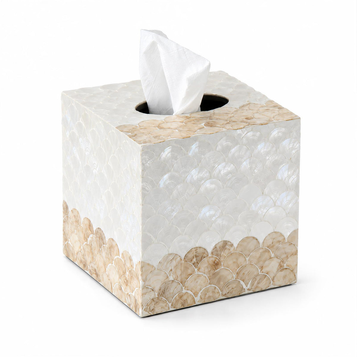 Coeusy Capiz Shell Tissue Box Cover, Decorative Tissue Box Holder, 5.8''