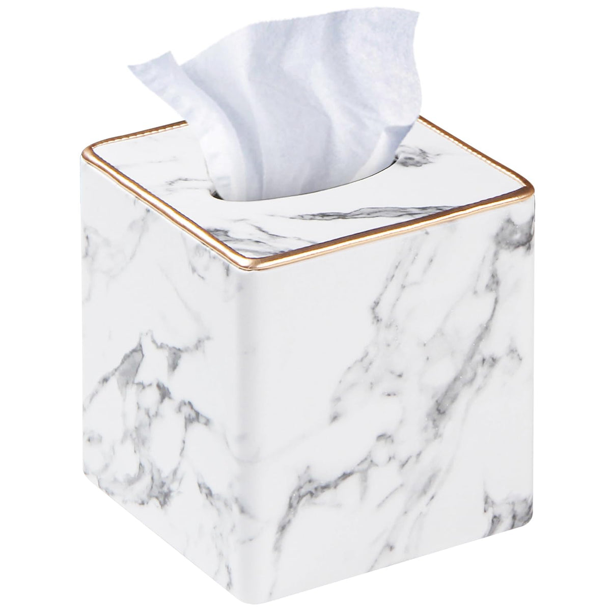 PU Leather Tissue Box Cover Square, Aesthetic Facial Tissue Cube Box Holder