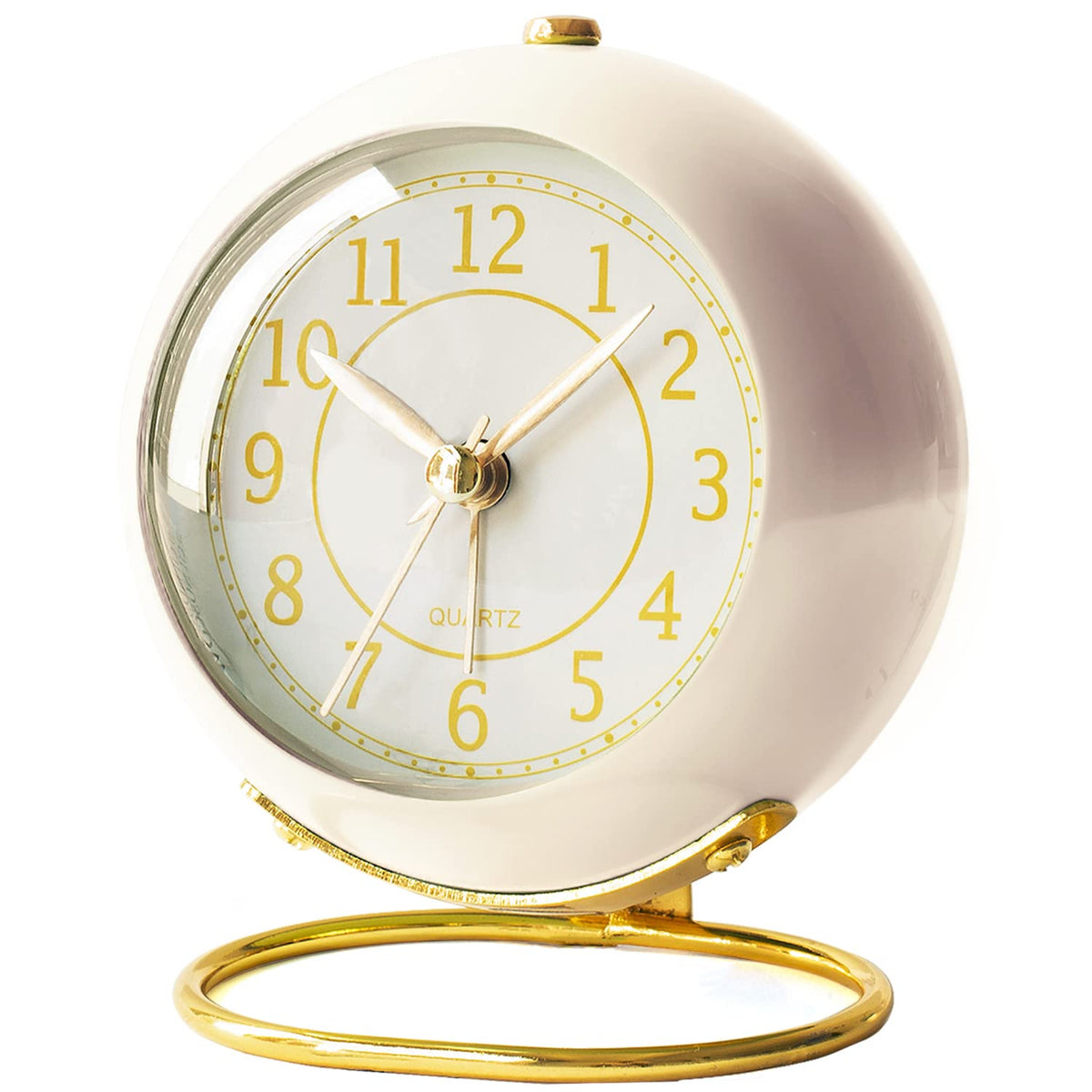 AYRELY® Battery Operated Analog Desk Alarm Clock with Light, Table Clock