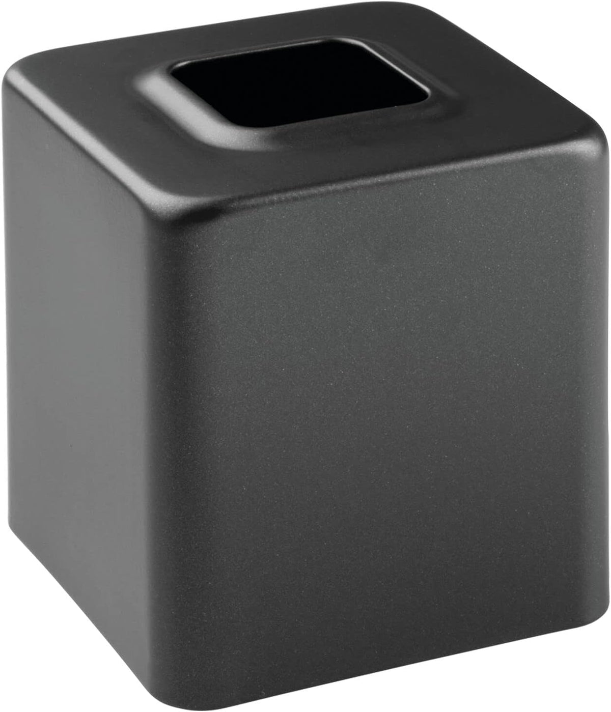 mDesign Tissue Box — Decorative Tissue Box Holder for Bedrooms, Bathrooms and More — Square Tissue Box Cover for Facial and Cosmetic Tissues — Black