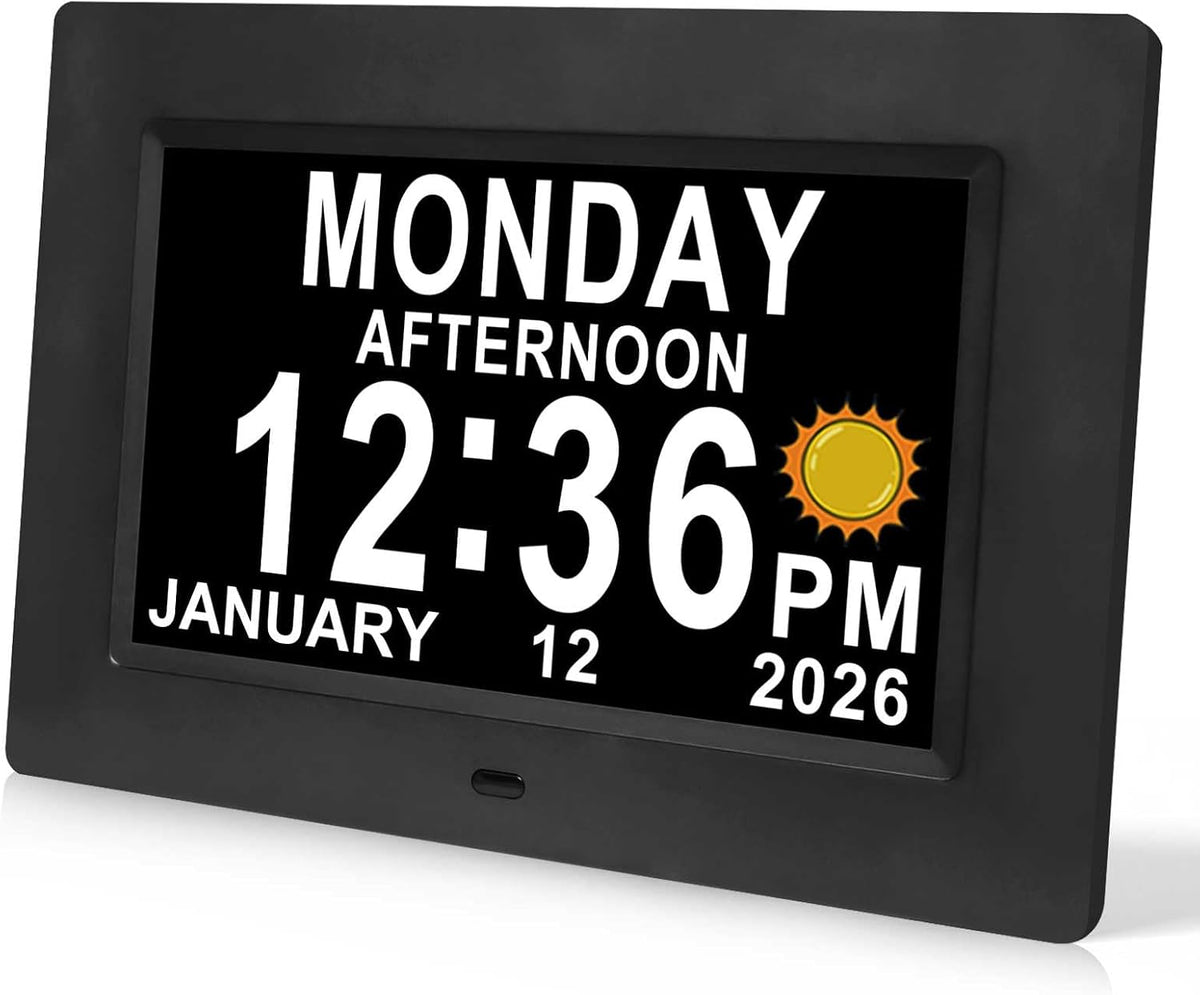Jaihonda Dementia Clock for Seniors Digital Clock with Date and Time for Elderly-15 Alarms Level 5 Brightness Large Number Display Alzheimers Clock Calendar Day Clocks