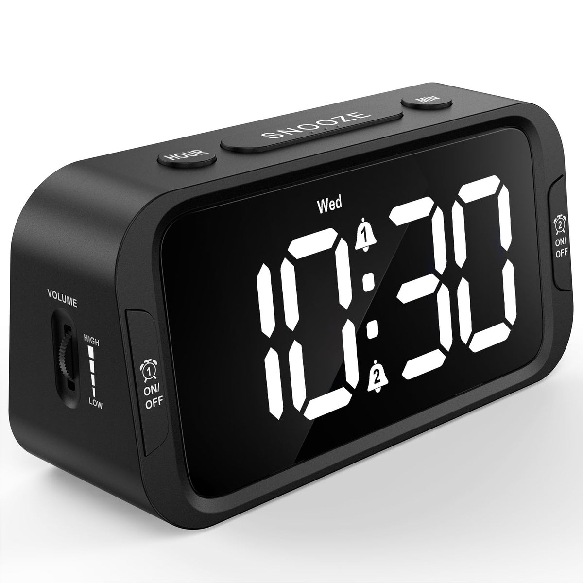 Odokee Digital Dual Alarm Clock for Bedroom with 0-100% Dimmable Display