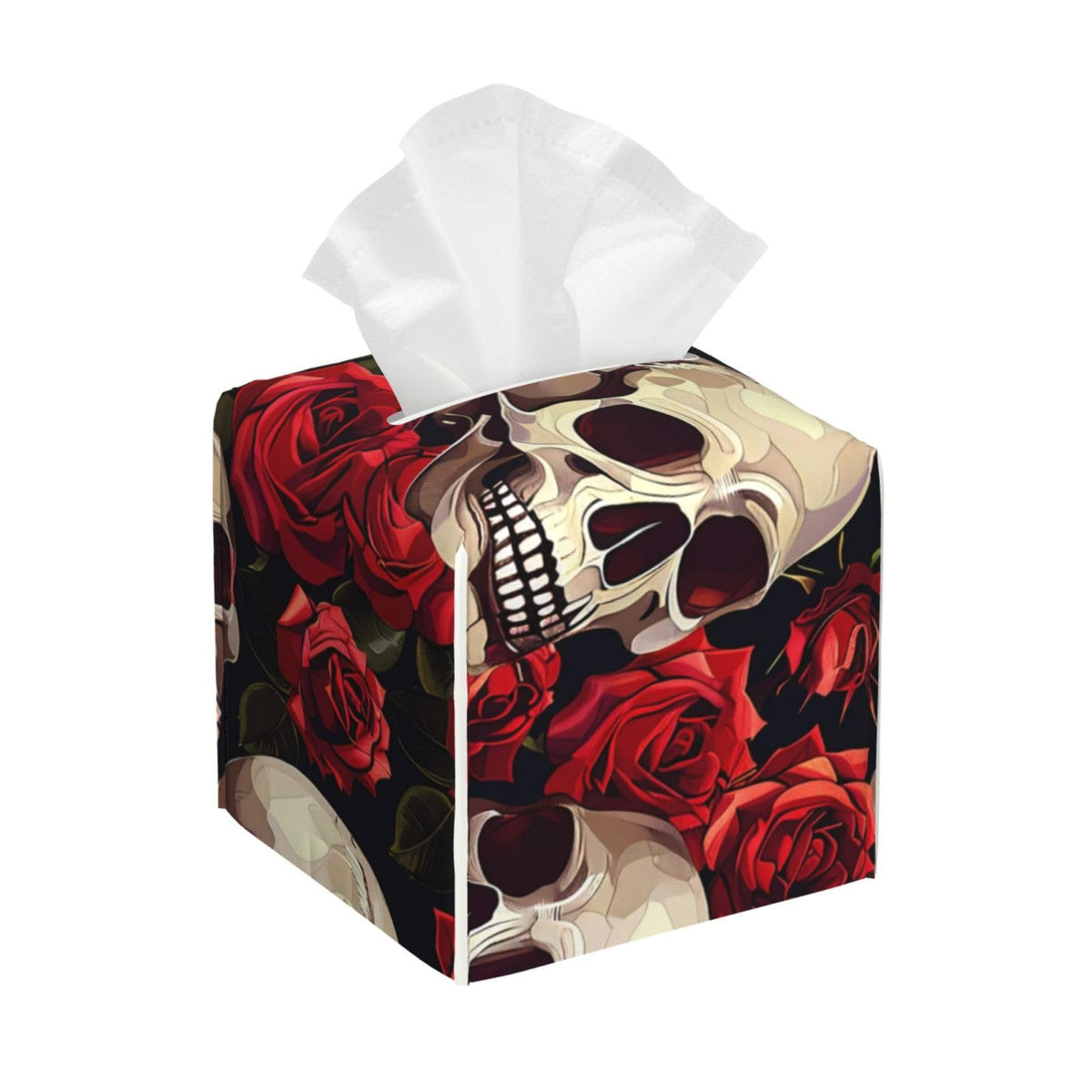 Lavender Flower Tissue Box Cover, Purple Floral Square Tissue Box Holder PU Leather Tissue Organizer Hand Towel Box Cover Kitchen Desktop Home Office Decorative