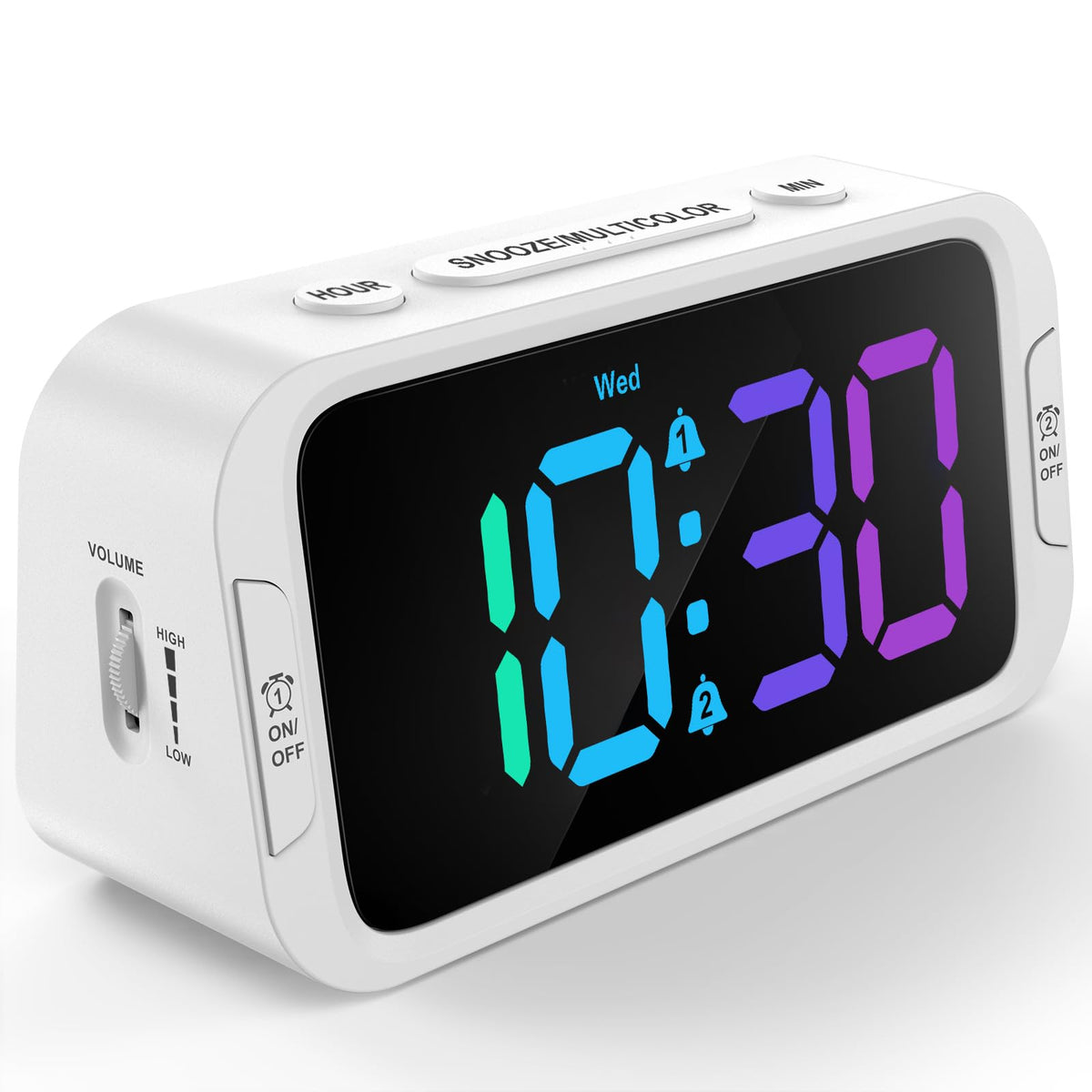 Odokee Digital Dual Alarm Clock for Bedroom with 0-100% Dimmable Display