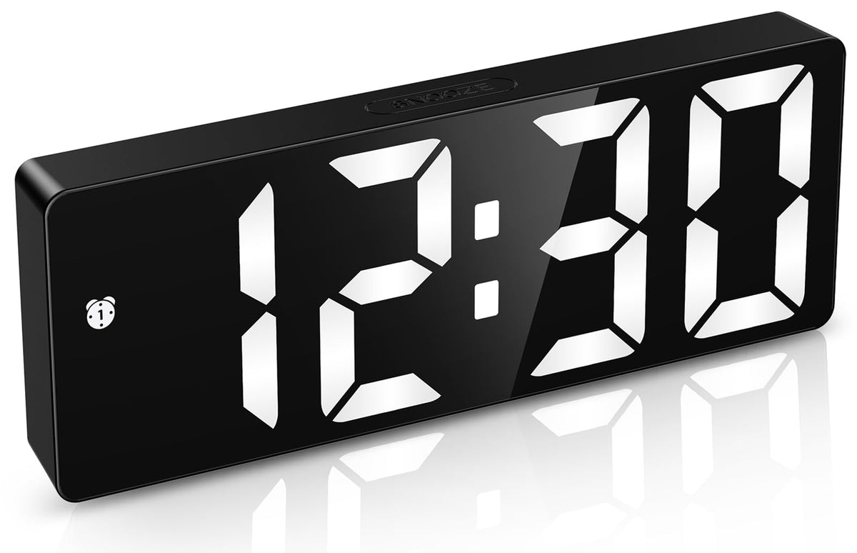 AMIR Digital Alarm Clock, Large Display LED Bedside Clock for Bedroom
