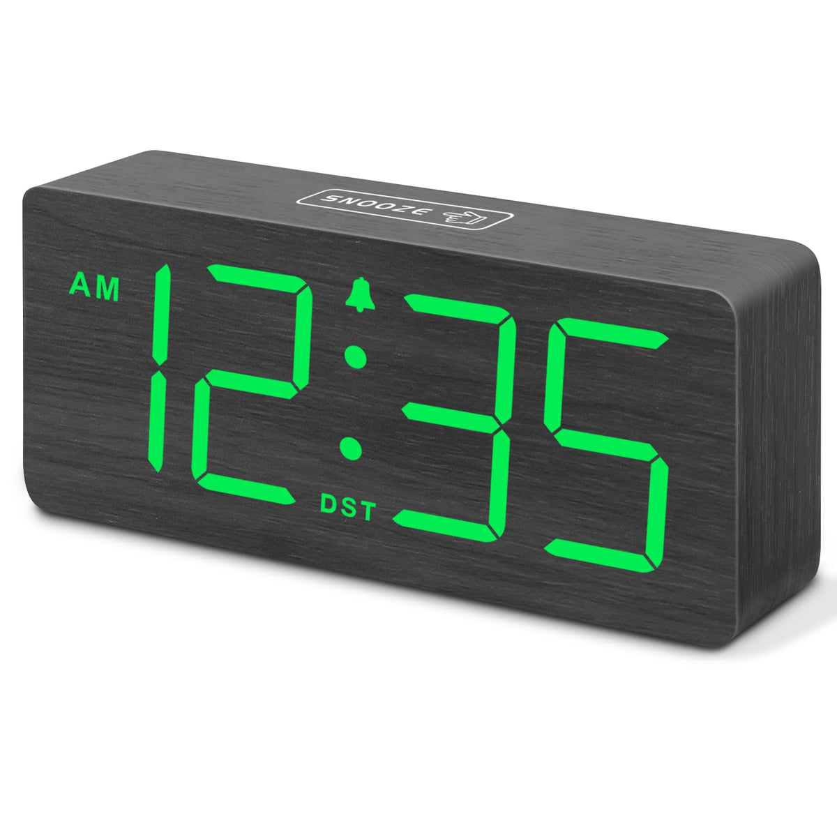 DreamSky Wooden Digital Alarm Clock for Bedroom with Large Numbers