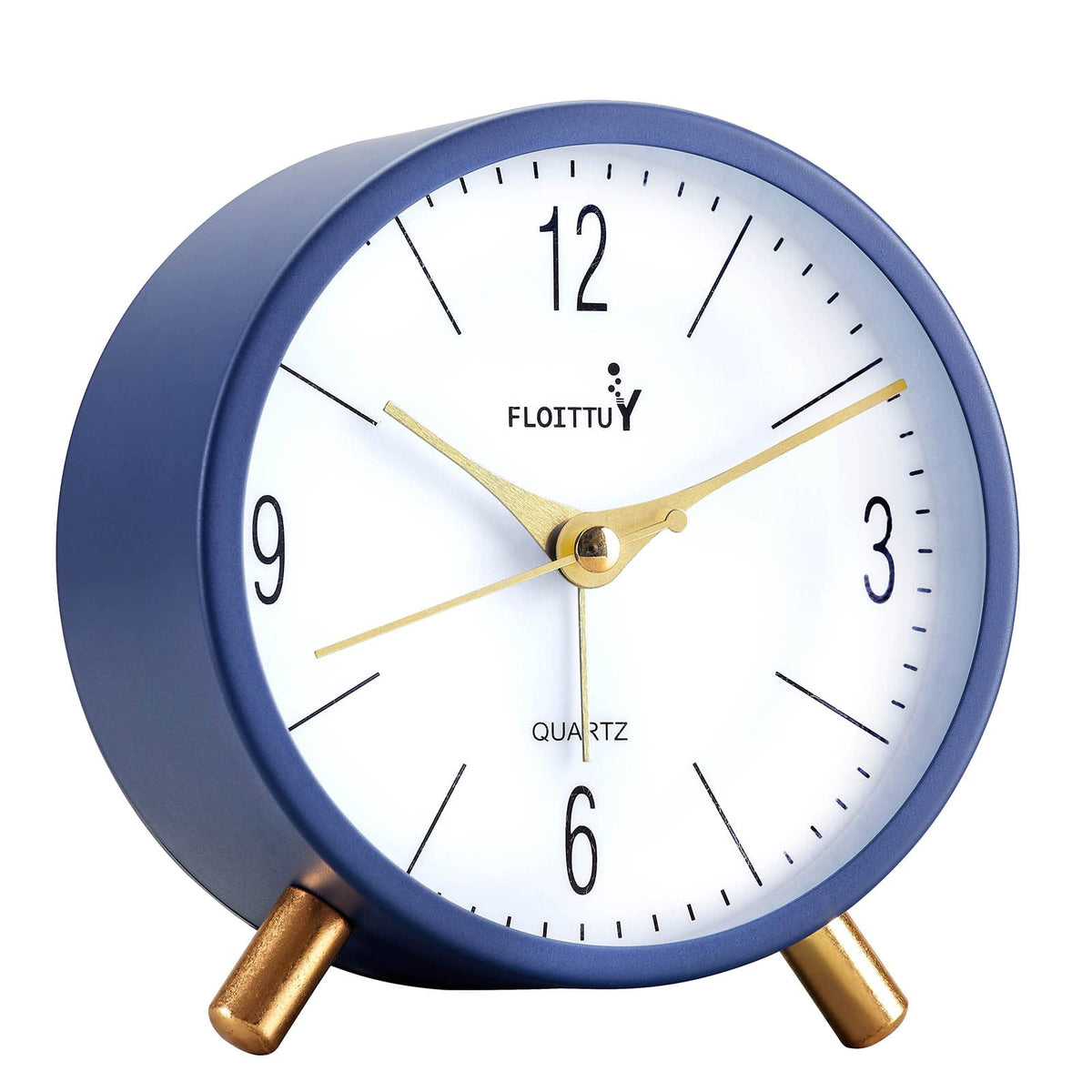 FLOITTUY 4 inches Super Silent Alarm Clock, Cream Green Beep Wake Round Alarm Clock with Night Light,Battery Operated,Easy Set Entry Lux Stylefor Desk, Bedroom and Home Decoration