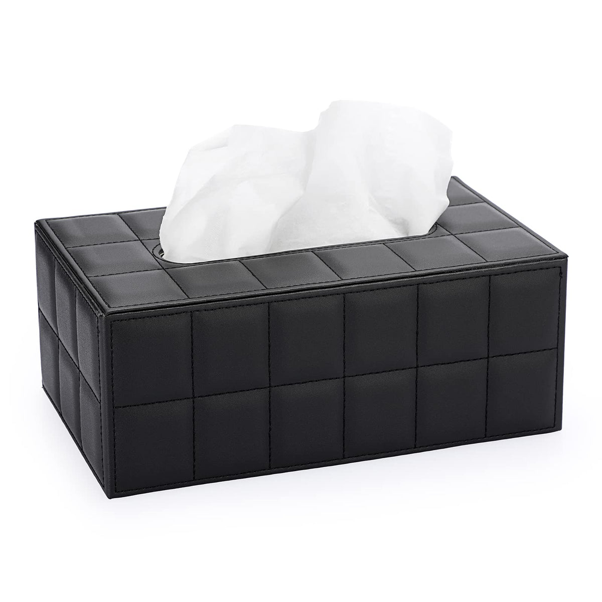 Sumnacon Tissue Box Cover Rectangle Linen Tissue Box Holder，Magnetic Bottom
