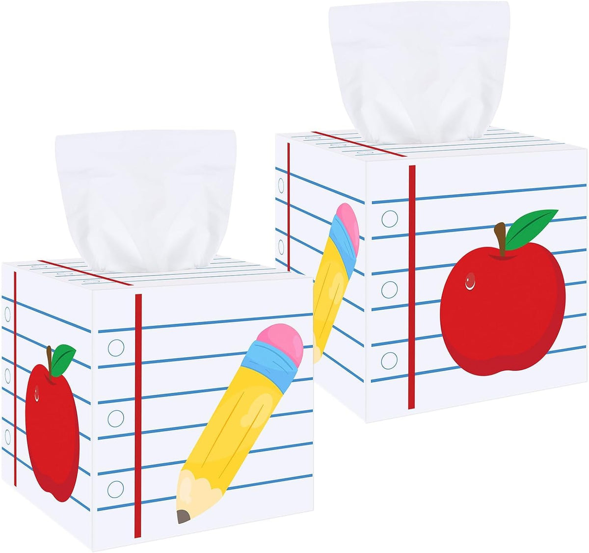 2 Pack Wooden Classroom Back to School Gift Tissues Boxes