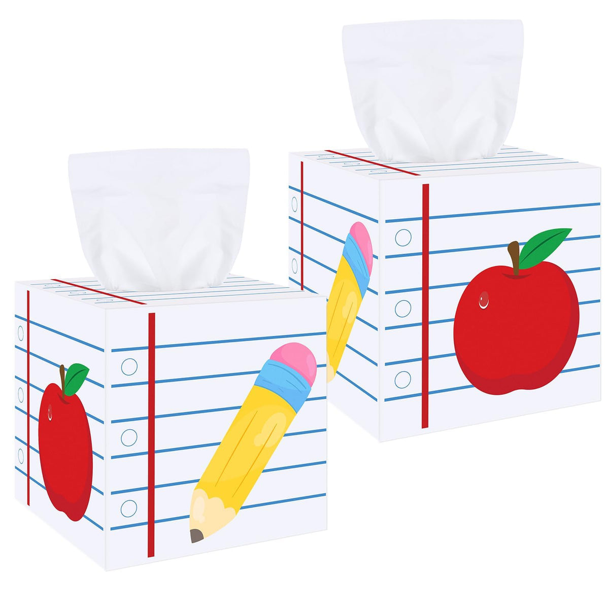 2 Pack Wooden Classroom Back to School Gift Tissues Boxes