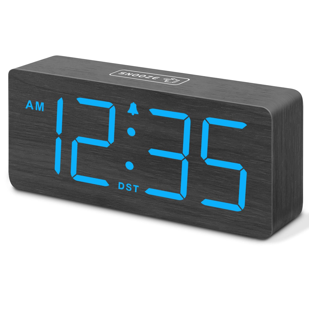 DreamSky Wooden Digital Alarm Clock for Bedroom with Large Numbers