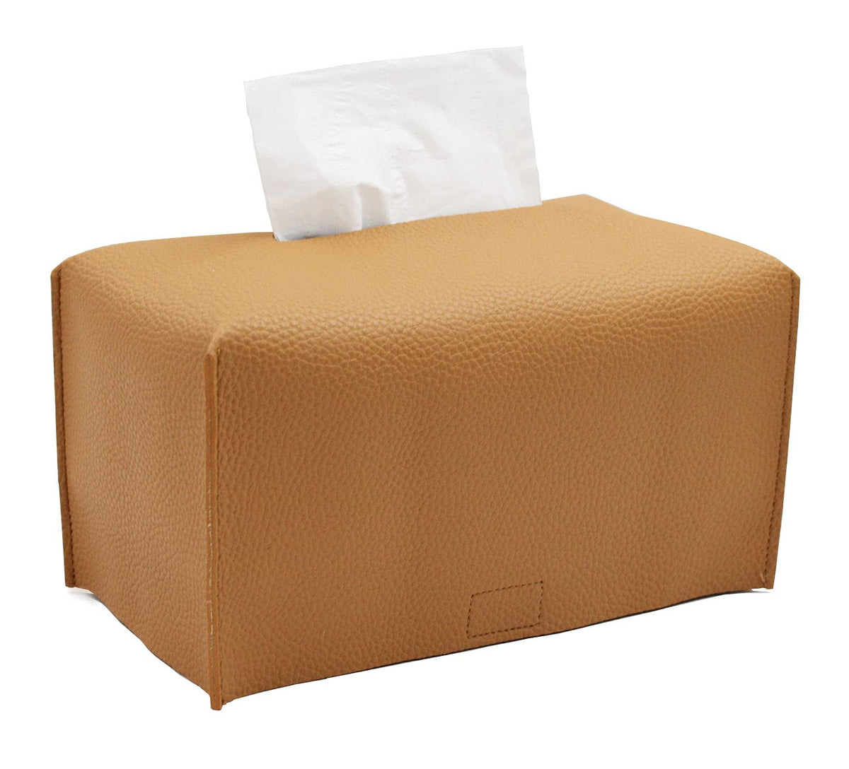 Livelab Tissue Box Cover, Modern Decorative PU Leather Rectangular Tissue Box Case Organizer Holder for Vanity Countertop, Night Stands, Livingroom, Office Desk & Car 9.5X5X5'' | Off White