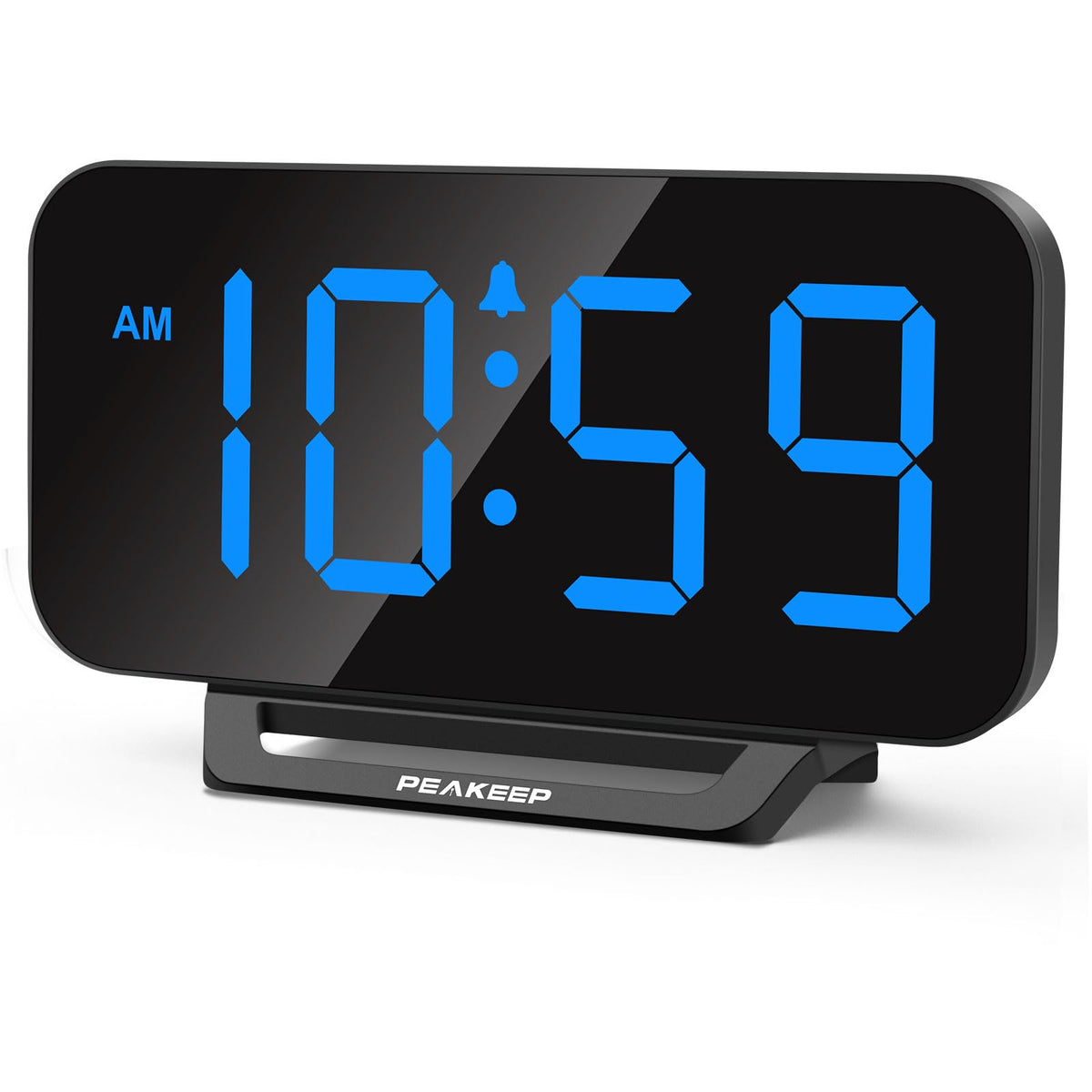 Peakeep Slim Digital Mirror Aesthetic Alarm Clock for Bedrooms Desk Decor