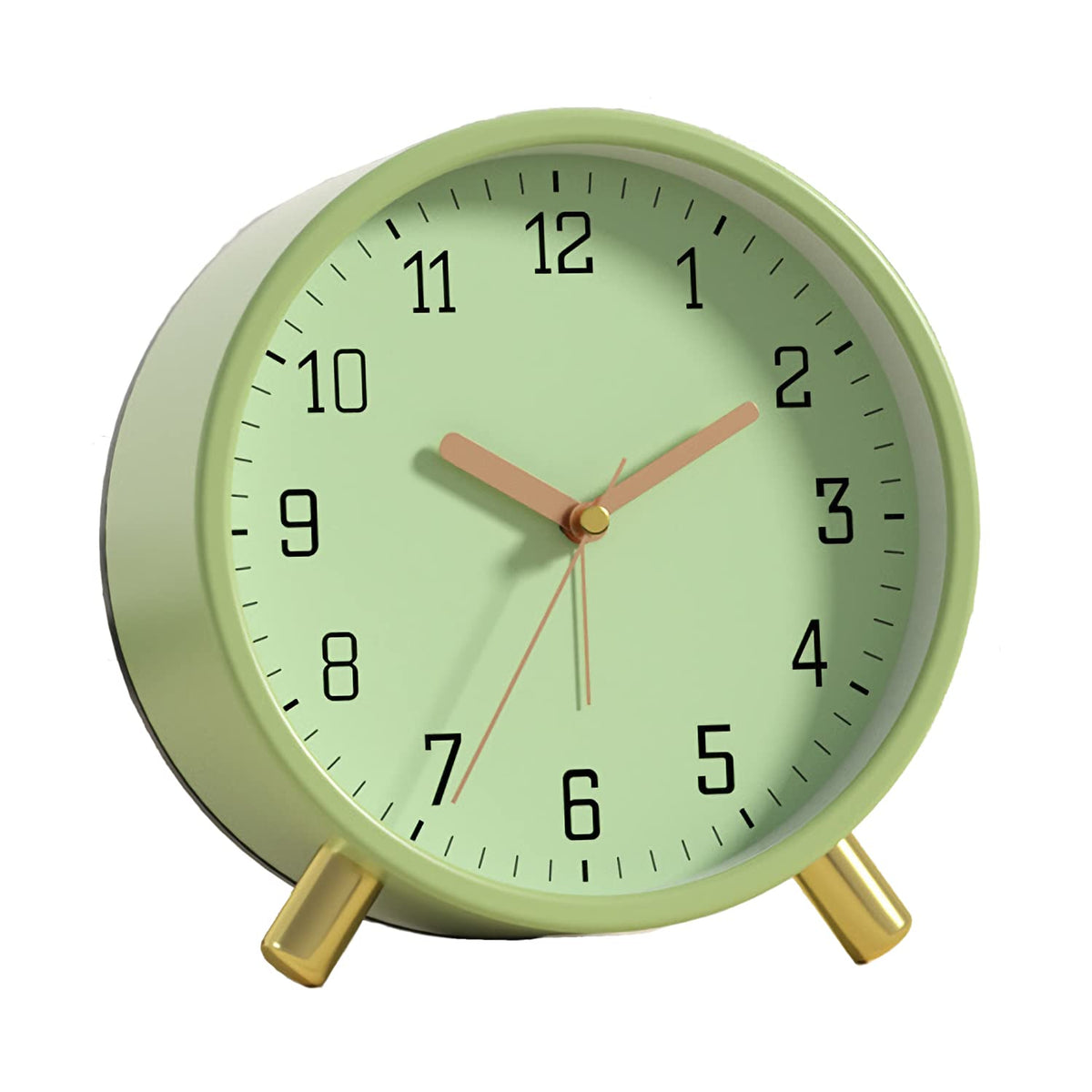 SHISEDECO Small Analog Alarm Clock, Battery Operated Desk Clock, White