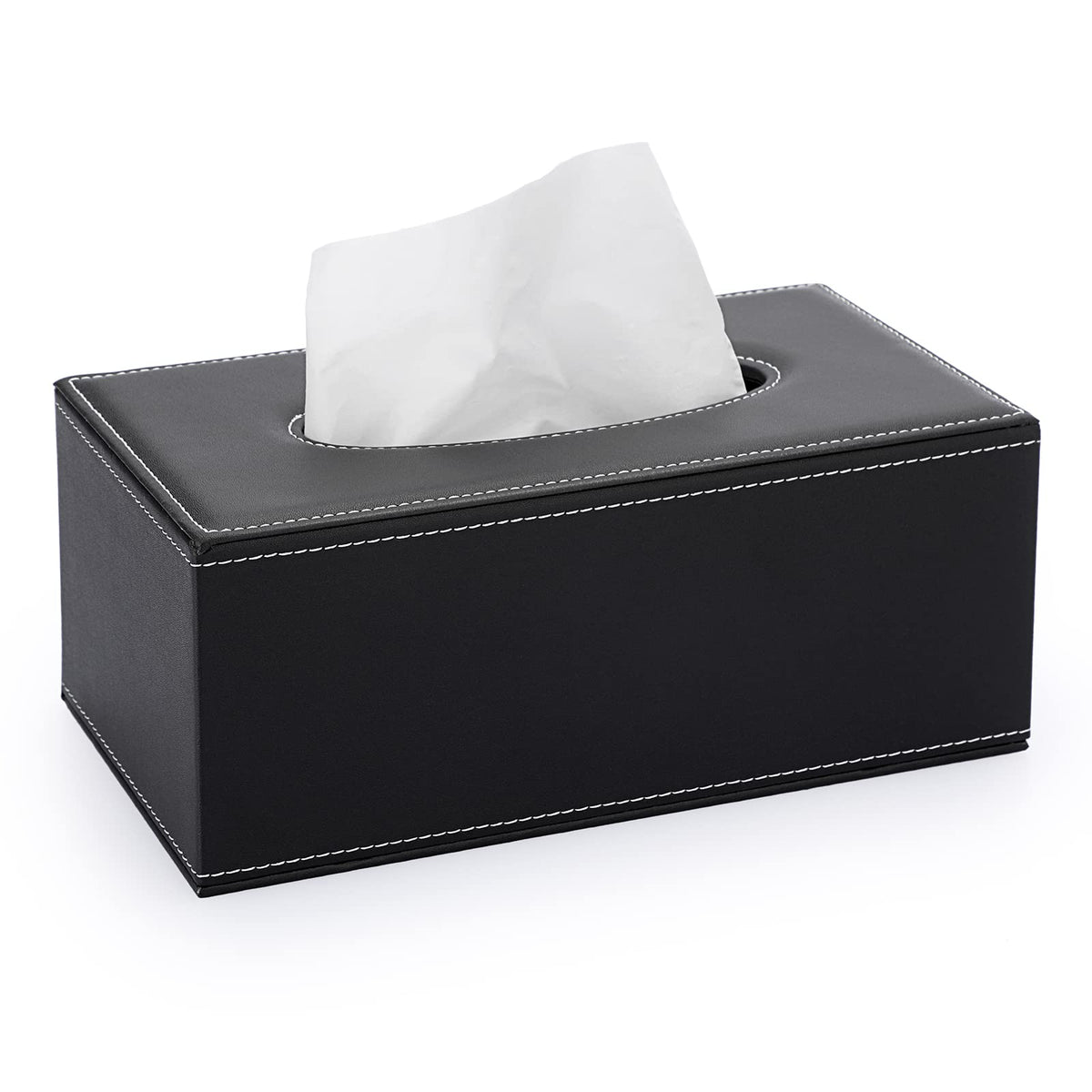 Sumnacon Tissue Box Cover Rectangle Linen Tissue Box Holder，Magnetic Bottom