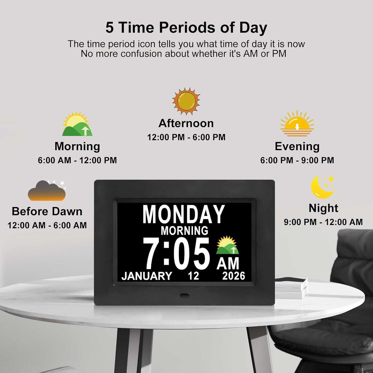 Jaihonda Dementia Clock for Seniors Digital Clock with Date and Time for Elderly-15 Alarms Level 5 Brightness Large Number Display Alzheimers Clock Calendar Day Clocks