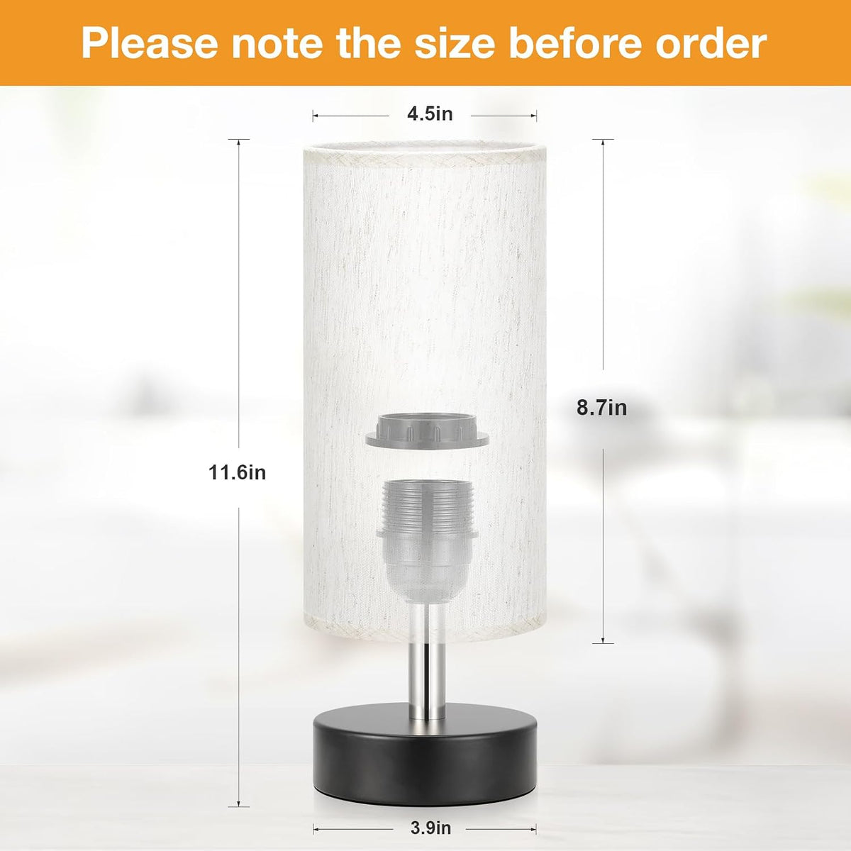 PartageiZ Small Table Lamp for Bedroom - Bedside Lamps for Night Stands