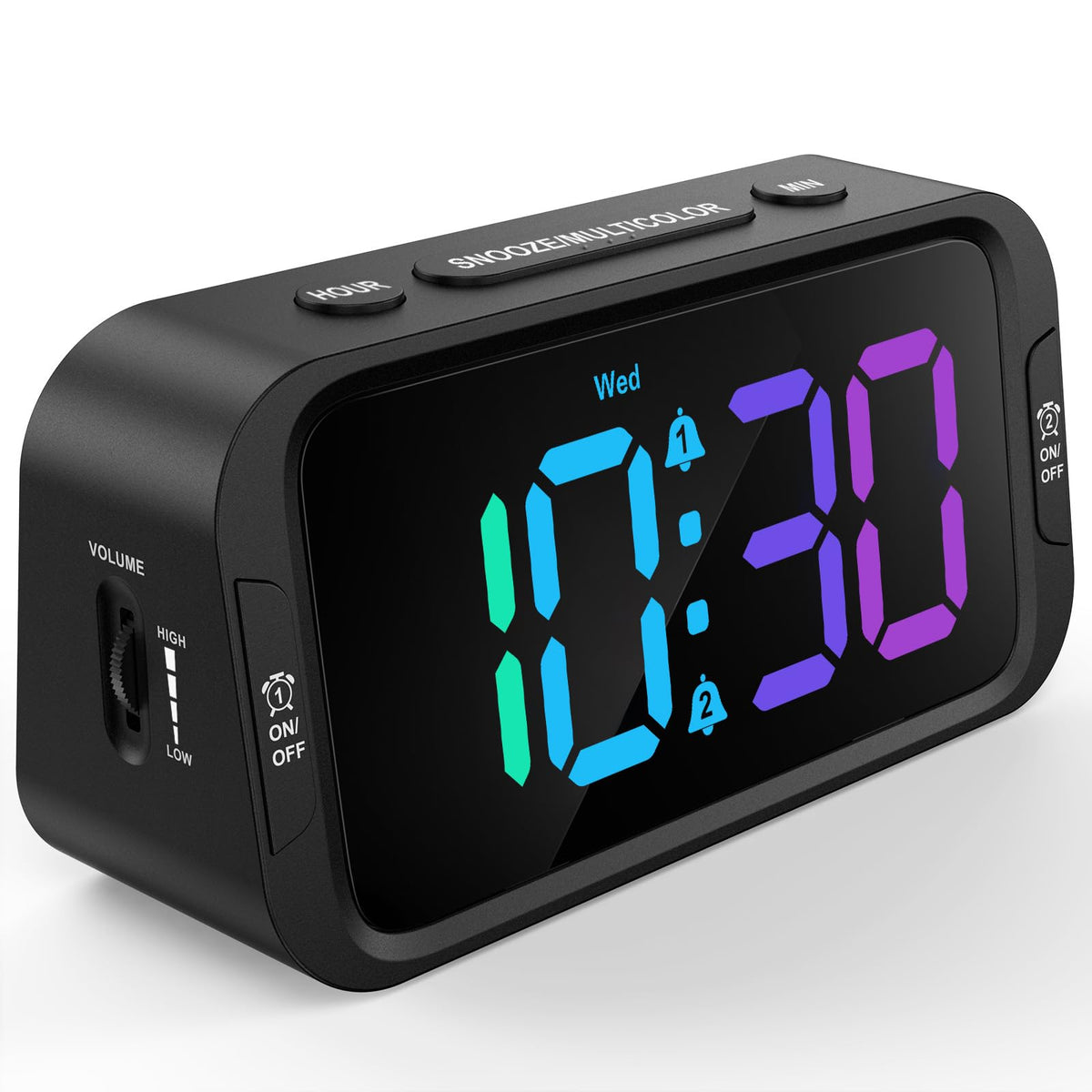 Odokee Digital Dual Alarm Clock for Bedroom with 0-100% Dimmable Display