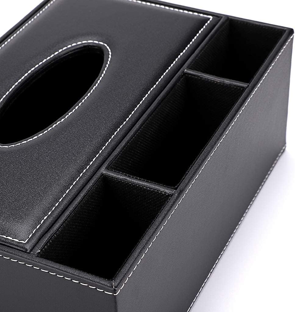 PU Leather Household Office Rectangular Tissue Box Storage Organizer Box